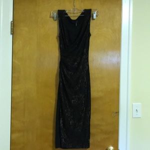 ModCloth Dress with Nude Satin Black Lace Overlay